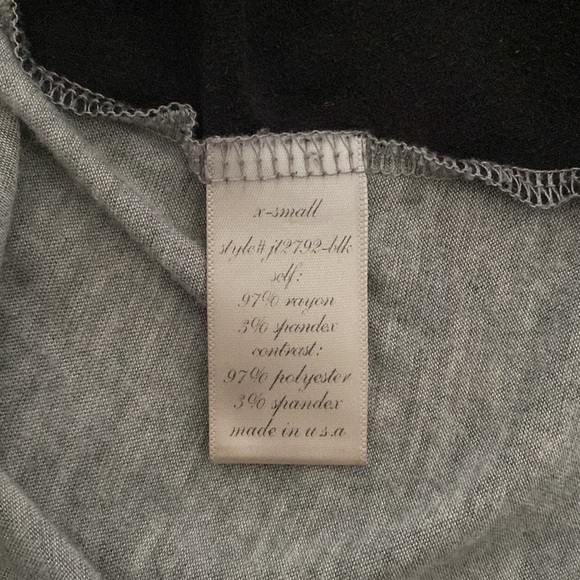 Alya black suede-like lazer cut from grey t-shirt back tee size XS - Picture 4 of 4